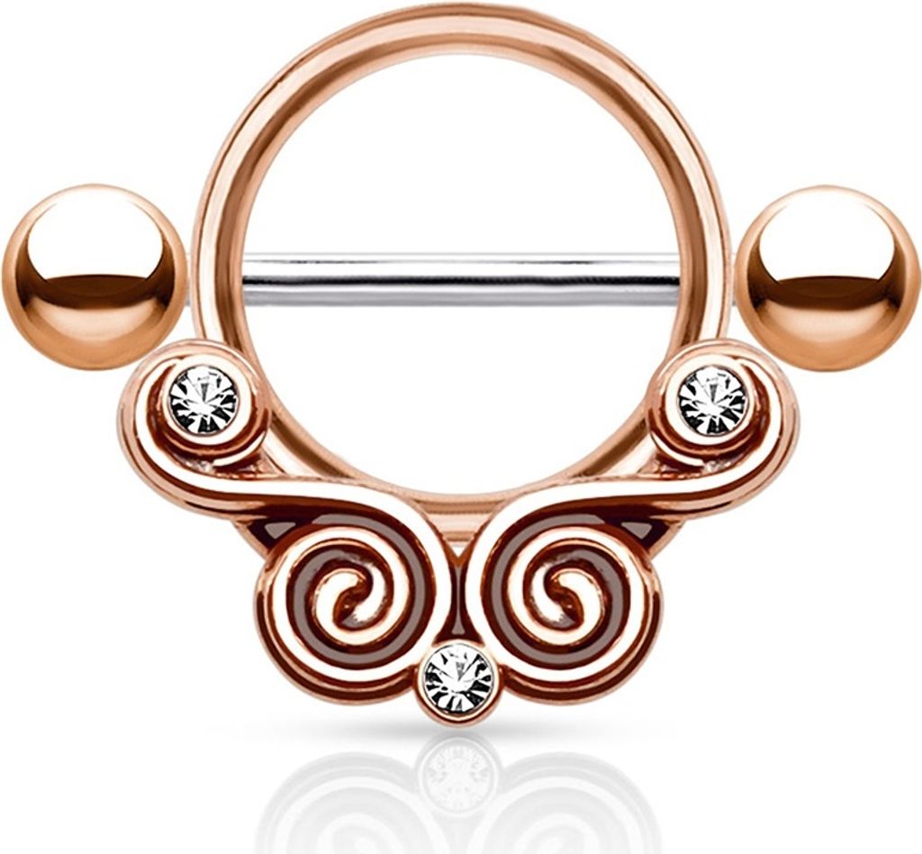 Brustwarzen Piercing Nippelpiercing Brustpiercing Nipple Shield Schild Barbell rosegold