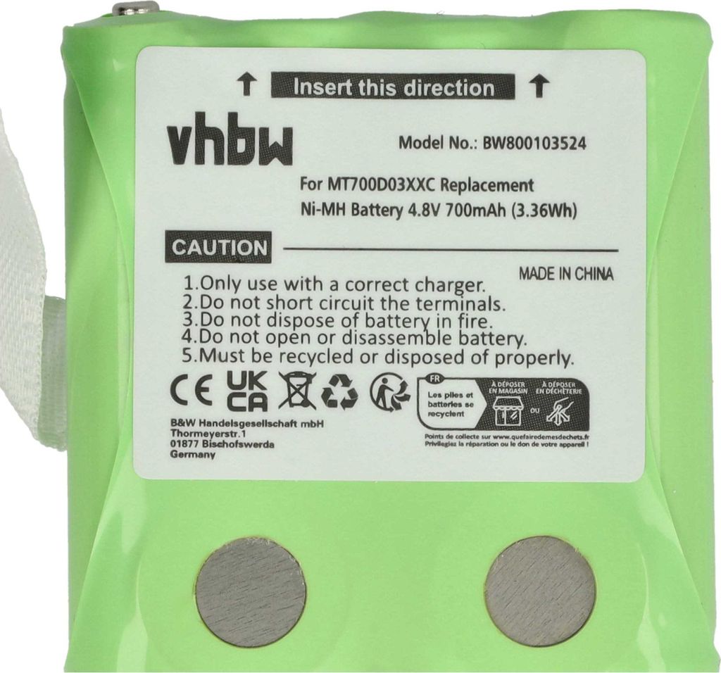 vhbw 2x Akku kompatibel mit DeTeWe Outdoor 8000, PMR8000, Produktbild 5