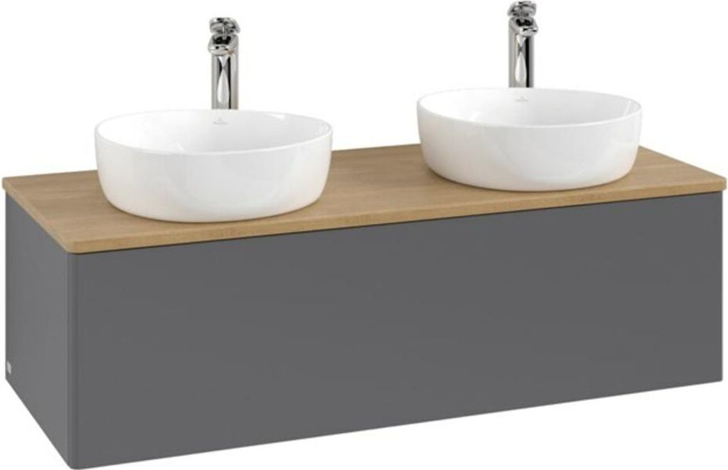 V&B Waschtischunterschrank ohne Frontstruktur, mit Beleuchtung Antao 120x36x50cm, HL, WBP hon. Oa, A m Lac
