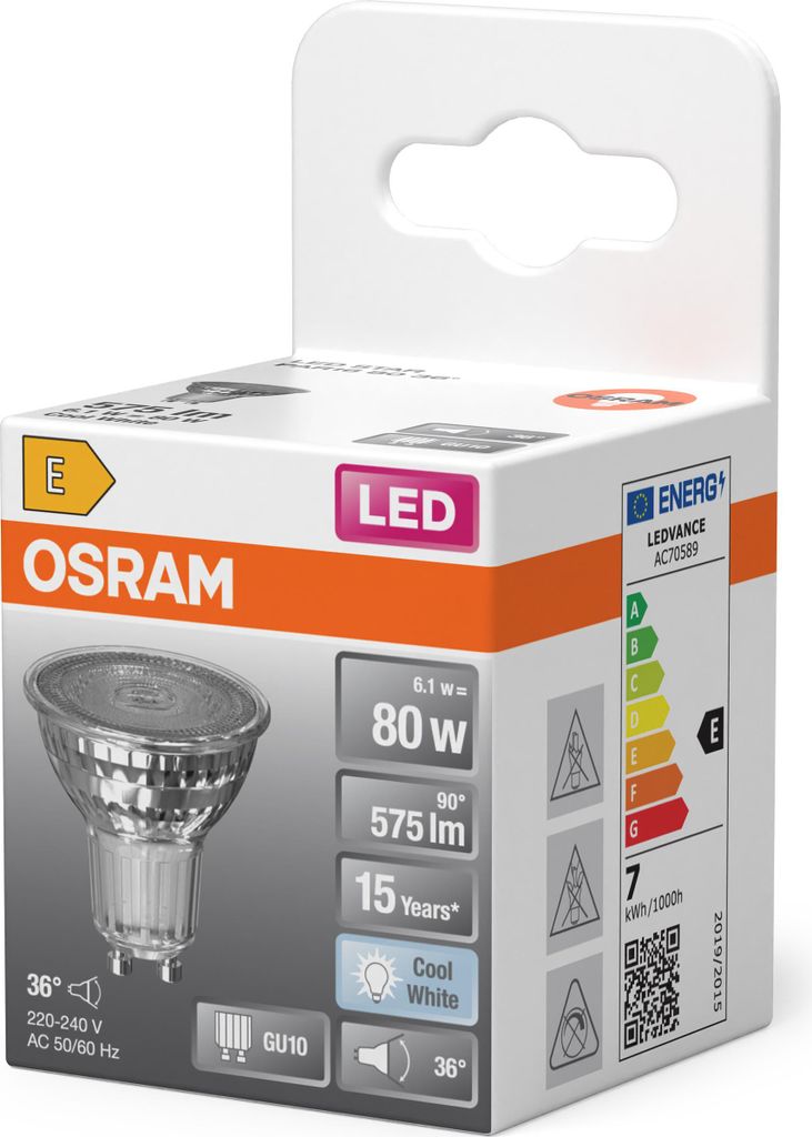 LEDRefl PAR16 6,9W GU10 575lm 4.000K 36°
