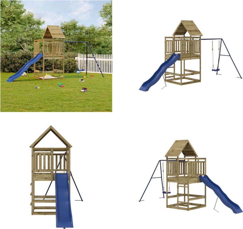 vidaXL Spielturm Imprägniertes Kiefernholz - Spielplatz - Spielplätze - Garten Spielplatz - Outdoor Spielplatz