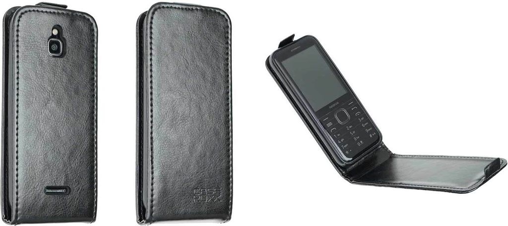 caseroxx Schutz Tasche Hülle Flip Cover kompatibel mit Nokia 8000 4G, Smartphone Tasche Flip Cover in schwarz