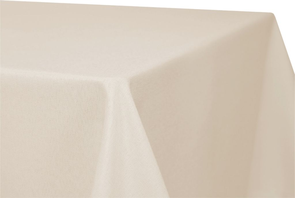 Tischdecke Leinenoptik 110x110 cm Champagner eckig beschichtet Lotuseffekt Mitteldecke fleckenabweisend