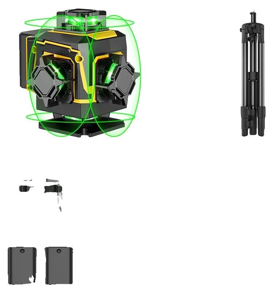 Niveau laser 360 avec double batterie lithium haute capacité rechargeable