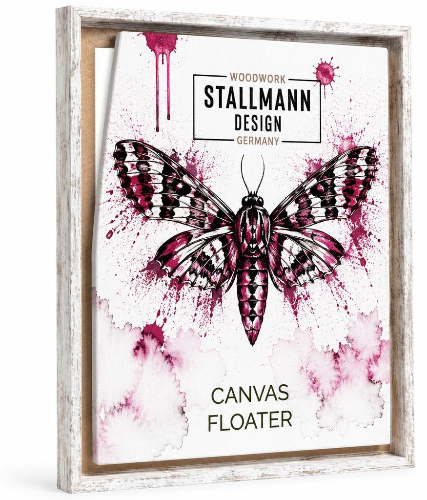 Stallmann Design Schattenfugenrahmen 70x90 cm | Farbe: Vintage | Leer-Rahmen für Leinwände auf Keilrahmen | mit Montagezubehör | ohne Glas und R...
