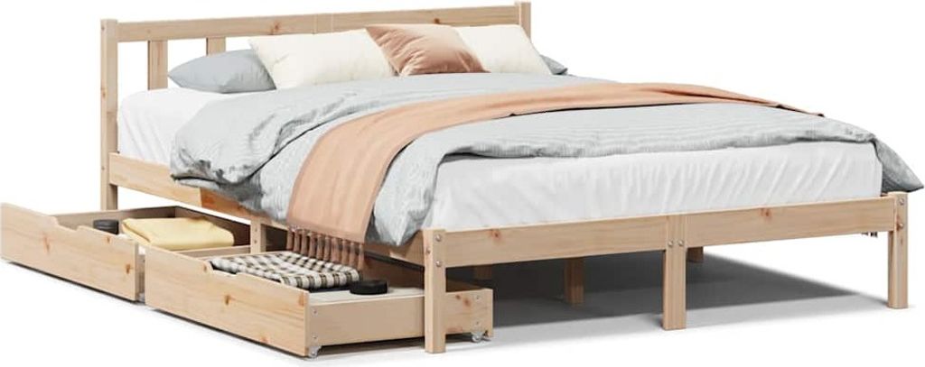 vidaXL Massivholzbett ohne Matratze 120x200 cm Kiefernholz