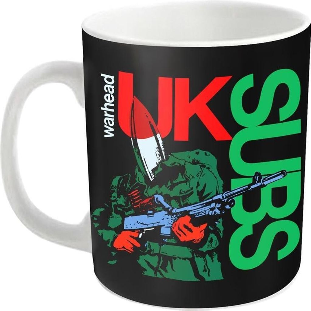 UK Subs - Kaffeebecher "Warhead" PH2627 (Einheitsgröße) (Weiß/Schwarz/Grün)