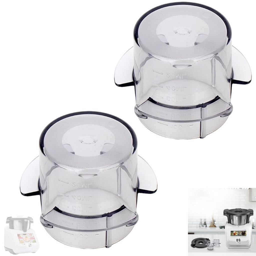 2er Set Messbecher Deckel für Monsieur Cuisine Connect/Plus/Smart t, Lebensmittelgeeignetes PC-Material, Passgenau & Robust