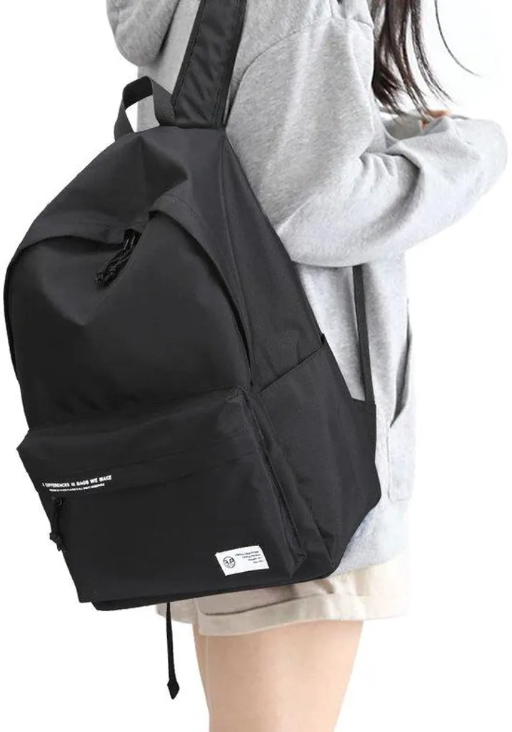 Sac à dos école léger femme noir - Nylon durable pour pc portable 14"