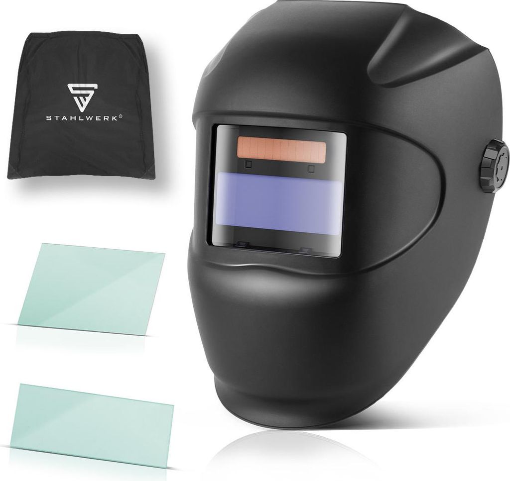 STAHLWERK Automatik-Schweißhelm ROOKIE – Robust, Schweißmaske mit Verdunkelungsfilter zur autom. Abdunkelung DIN 3 und DIN 11, optische Klasse ...