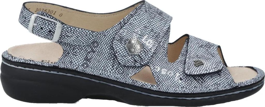 Finn Comfort Milos bequeme Damen Sandale, Bianco, Leder, lose Einlagen - Damenschuhe Sandale bequem / lose Einlage, Blau, leder (words)