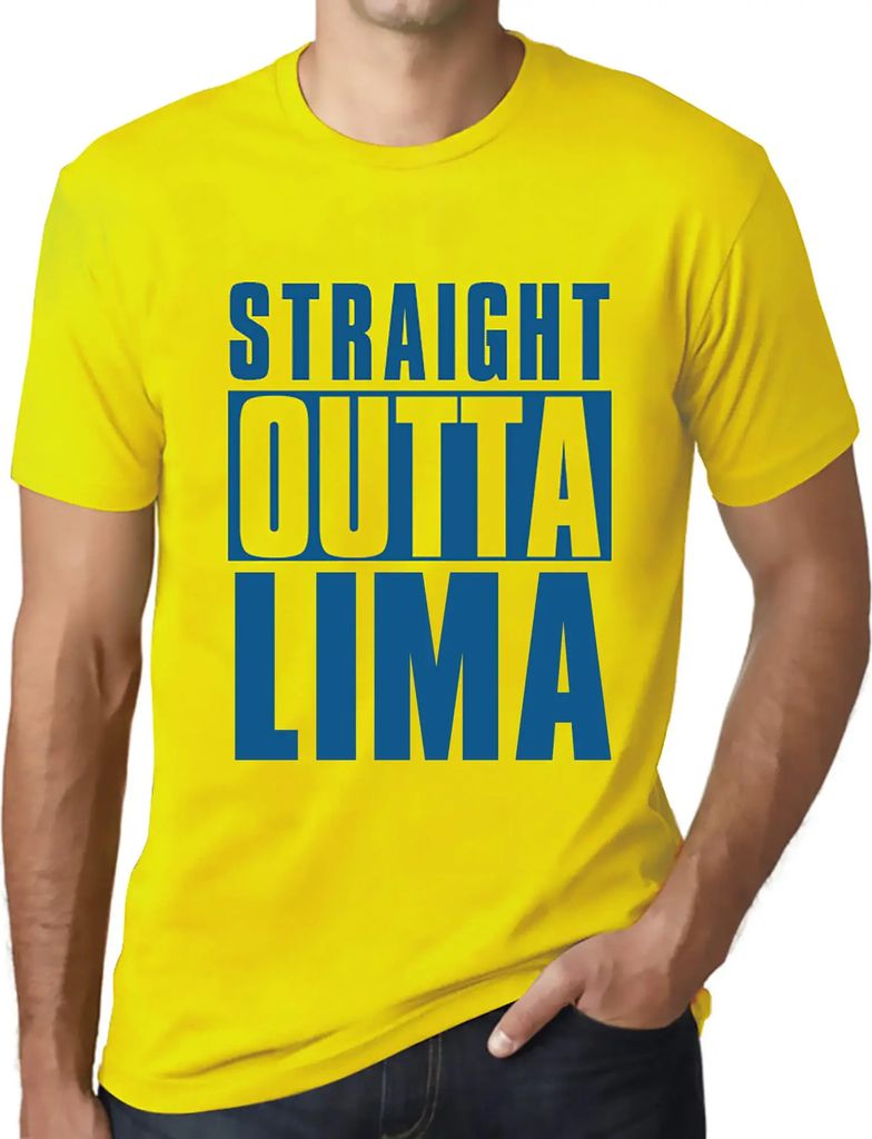 Herren Grafik T-Shirt Straight Outta Lima Öko-Verantwortlich Vintage Jahrgang Kurzarm Lustige Druck Geburtstag Geschenk Mann