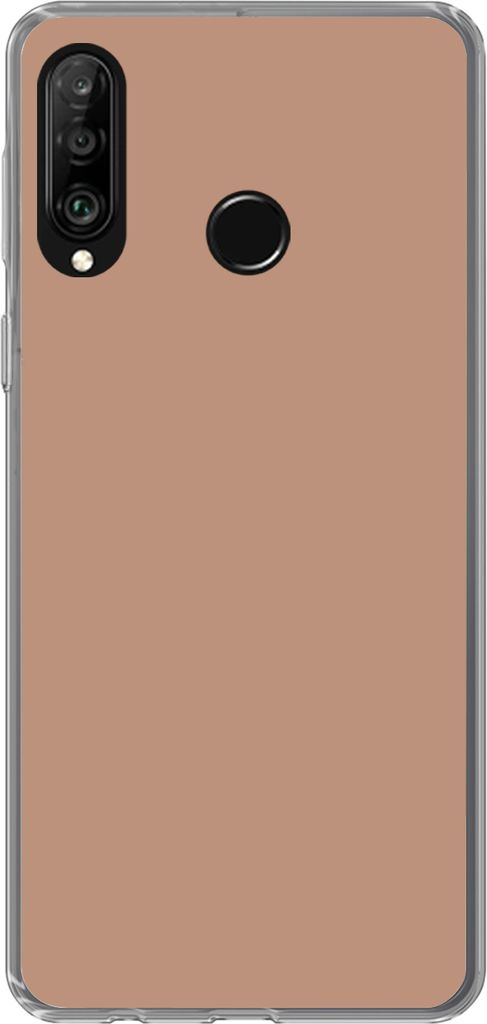MuchoWow Handyhülle Schutzhülle Hülle für Telefoonhoesje Huawei P30 Lite Beige - Farbe - Rosa Silikon Softcase Handy Hülle - Handyhülle