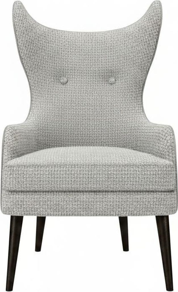 Sessel – Ohrensessel - Relaxsessel - Polstersessel - Sessel mit Massivholz Rahmen - Grau - Sessel für Wohnzimmer, Büro, Esszimmer - Tulo Flow 16