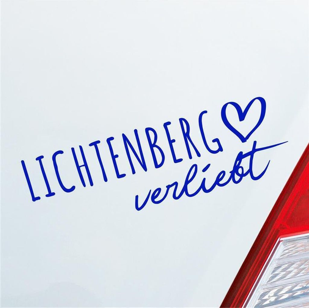Auto Aufkleber Lichtenberg verliebt Herz Stadt Heimat Liebe Car 19x6 cm Dunkelblau Sticker Heckscheibenaufkleber