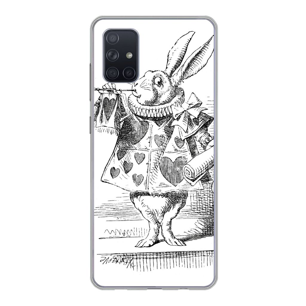 MuchoWow Handyhülle Schutzhülle Hülle für Samsung Galaxy A71 Alice im Wunderland Silikon Softcase Handy Hülle - Kartenbesitzer