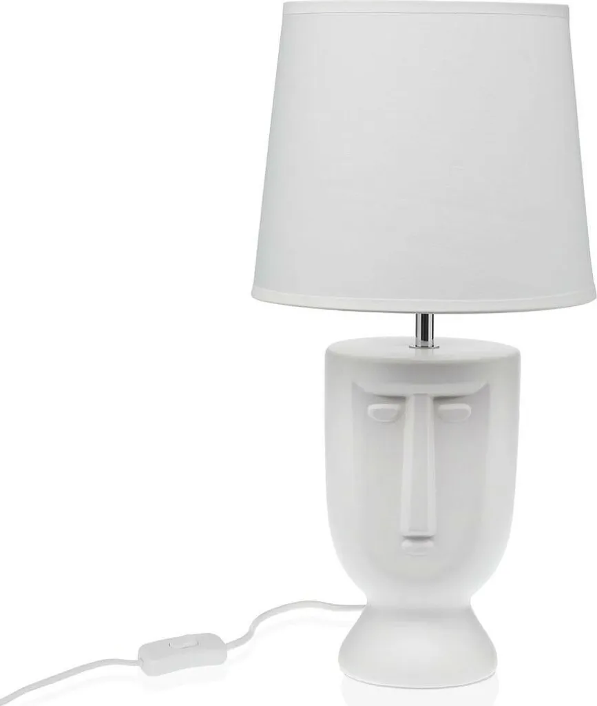 Lampe Chevet Céramique Blanche Versa 42,8 cm - Idéal Salon et Chambre