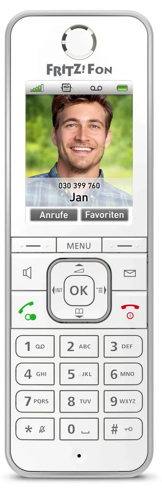 FRITZ!Fon C6 Blanc Combiné DECT avec Audio HD et Autonomie Longue