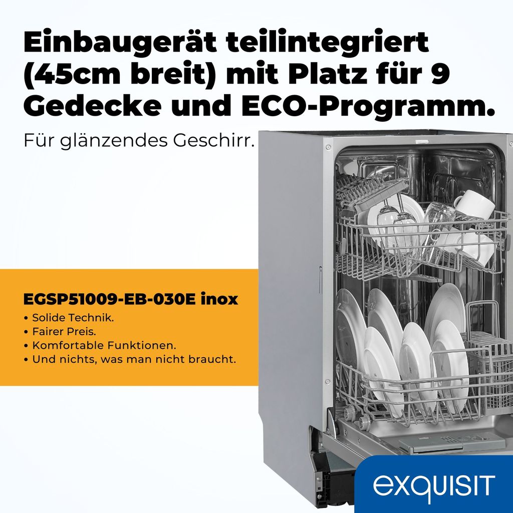 Exquisit Geschirrspüler EGSP51009-EB-030E inox | Produktbild 2