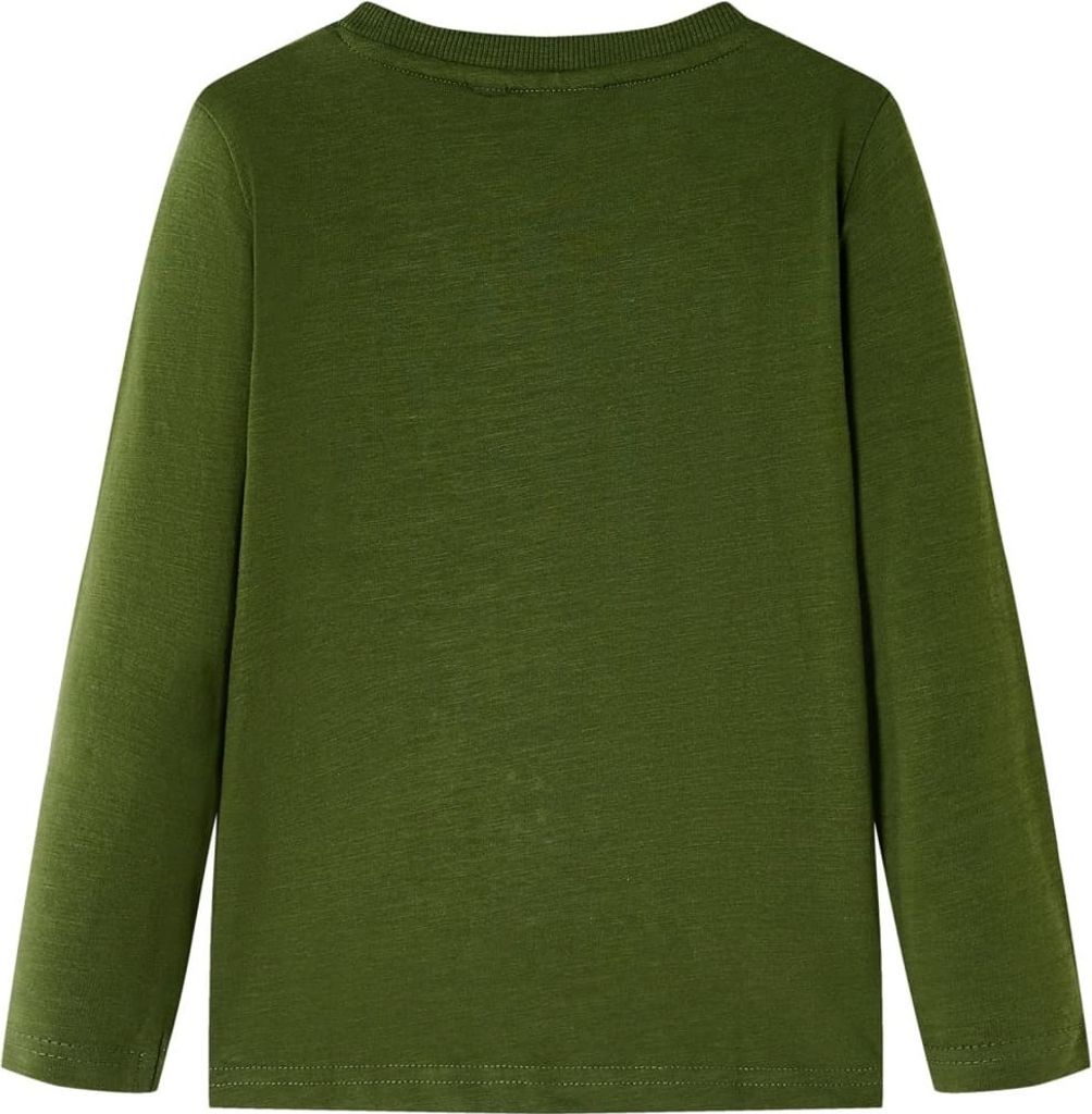 vidaXL Camicia a maniche lunghe per bambini kaki scuro 128 Immagine del prodotto 