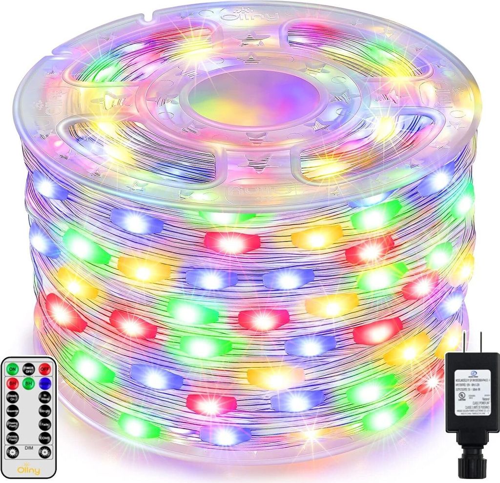 LED-Lichterkette, 400-flammig, Hochwertige IP67 Festlichter: Spritzwassergeschützt, 8 Modi & Timer-Funktion