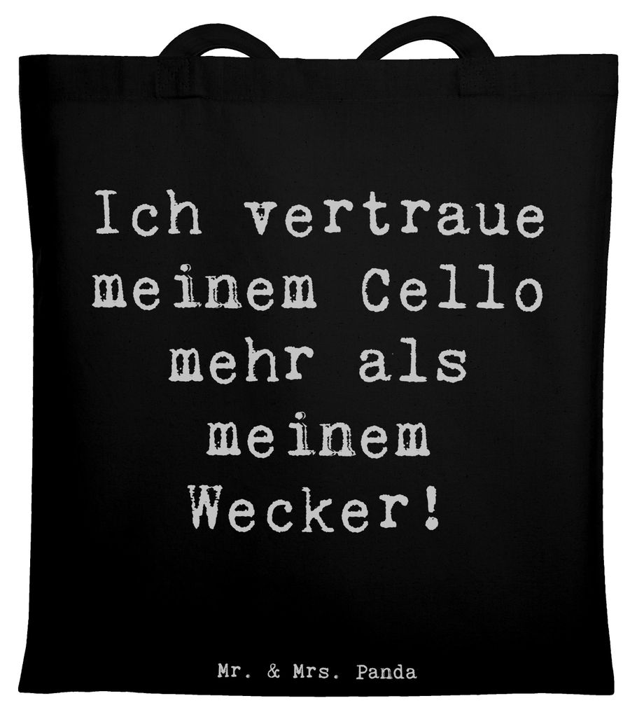 Mr. & Mrs. Panda totebag Spruch Cello Vertrauen - Schwarz - Geschenk, Streichinstrument, Musiker, Musikinstrument, Musik, Klassische, Instrument, S...