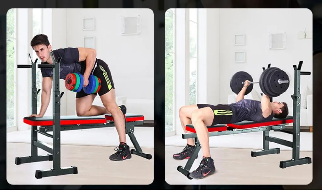 Banc de musculation inclinable et déclinable avec structure en acier