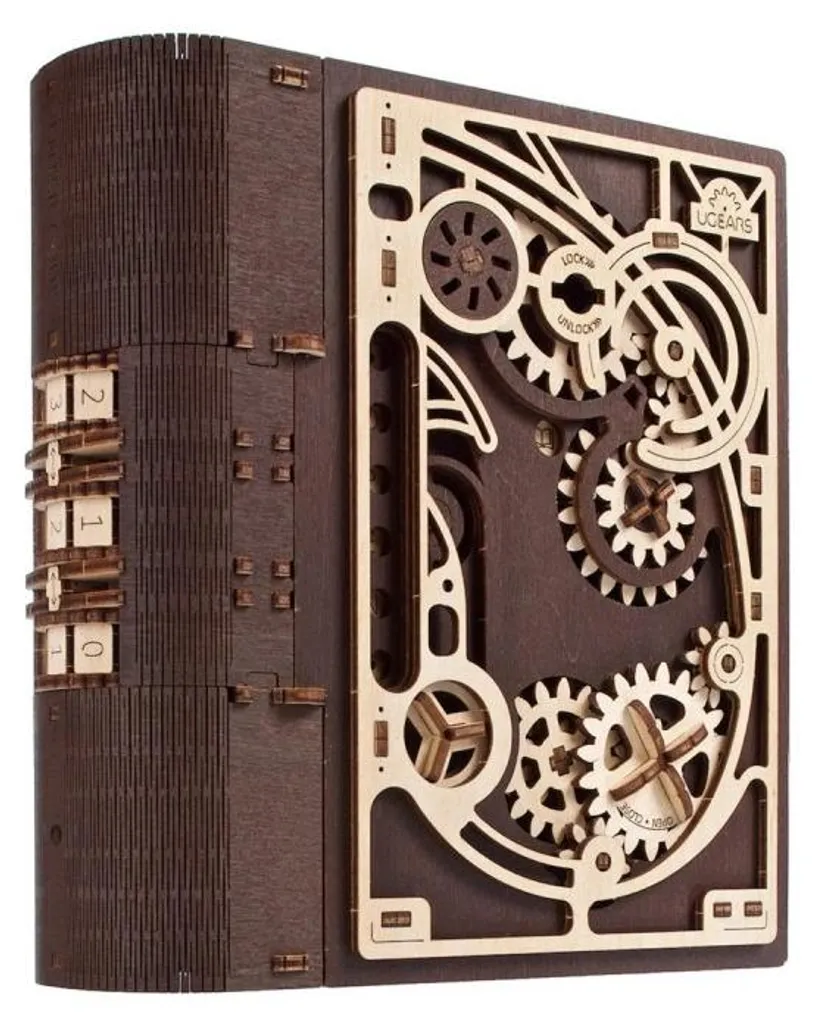 Casse-tête mécanique en bois Ugears Livre des secrets maquette puzzle 3D