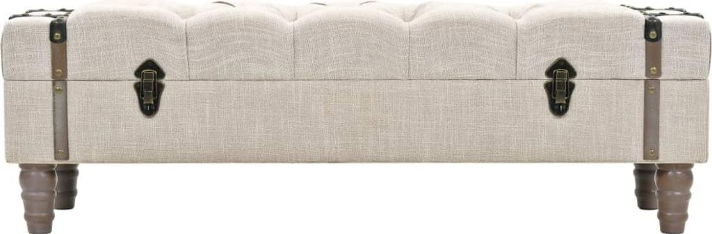 vidaXL Aufbewahrungsbank Massivholz und Stahl 111 x 34 x 37 cm