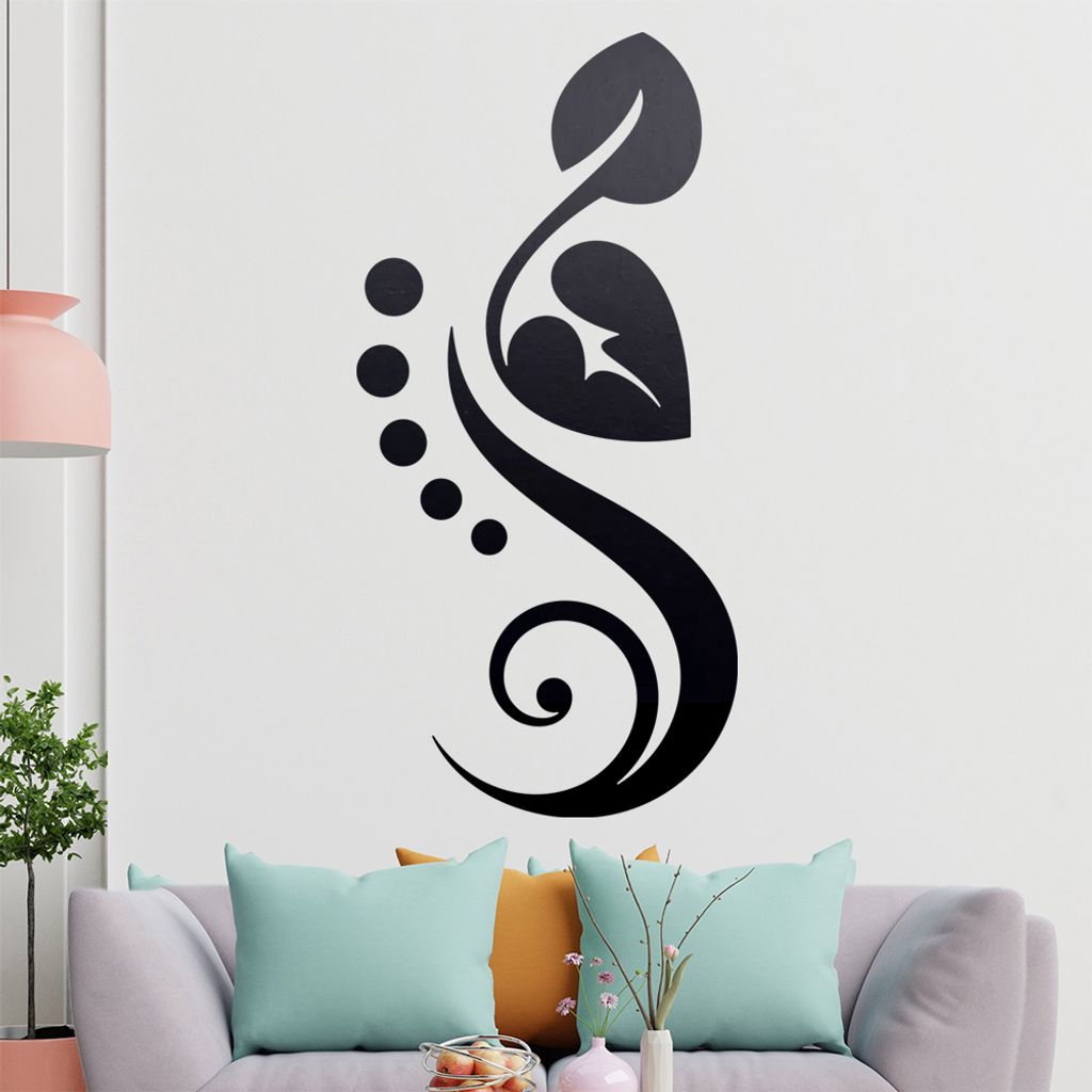 Blätter - Linien Punkte Wandtattoo in 6 Größen - Wandaufkleber Wall Sticker - Dekoration, Küche, Wohnzimmer, Schlafzimmer, Badezimmer