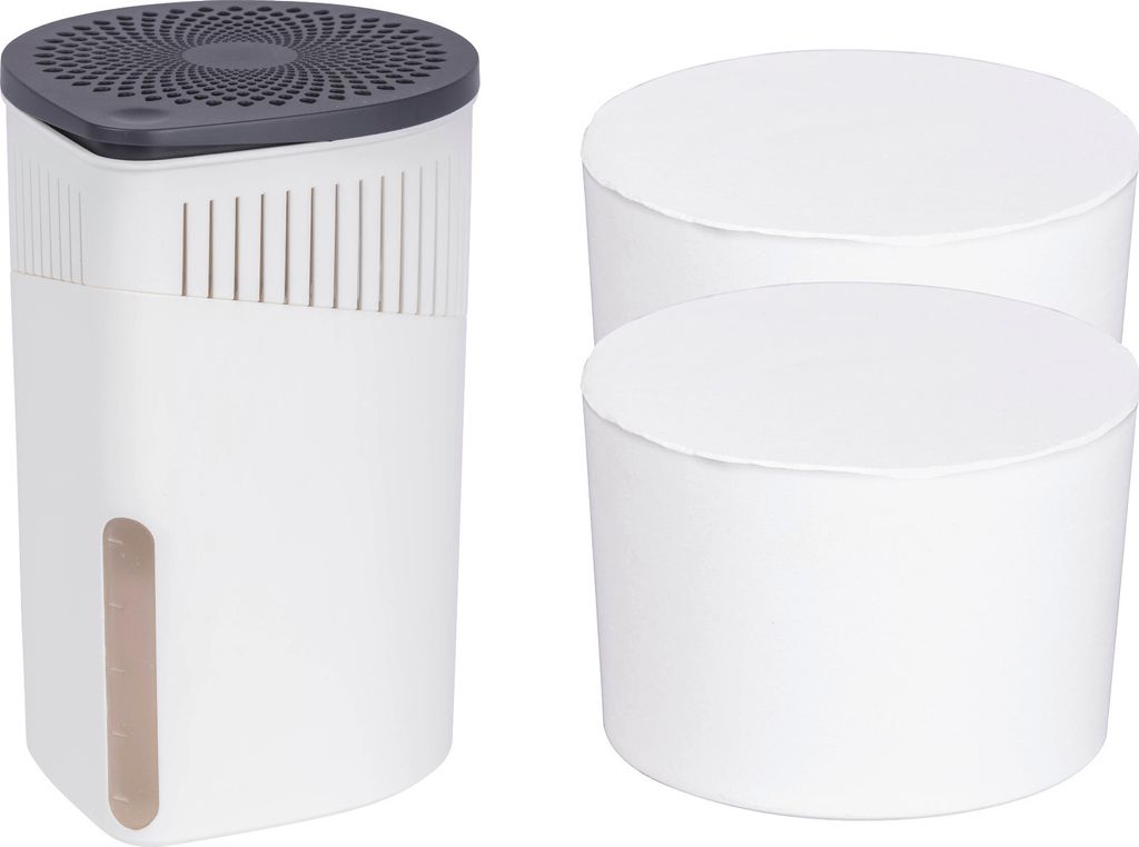 WENKO Raumentfeuchter Cube - 2x1kg Granulat, Ohne Strom Für Bis Zu 80m³