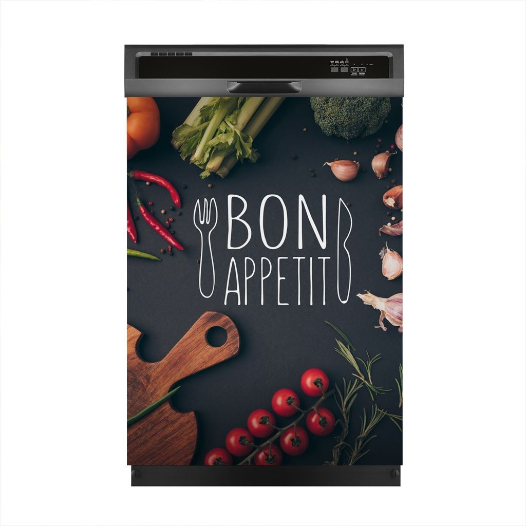 Magnete Dekorative 60x80 cm Küche Magnetmatte Spülmaschine - Bon appetit Inschrift Gemüse