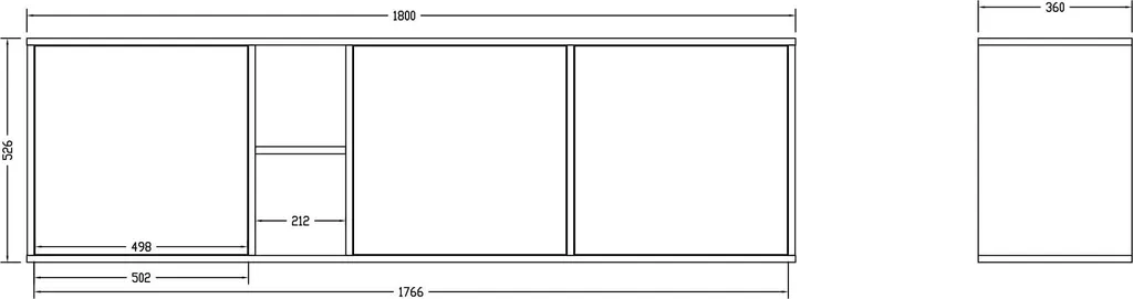 Commode de Salon Blanche 180cm Buffet de Rangement Cuisine Design Moderne - 7