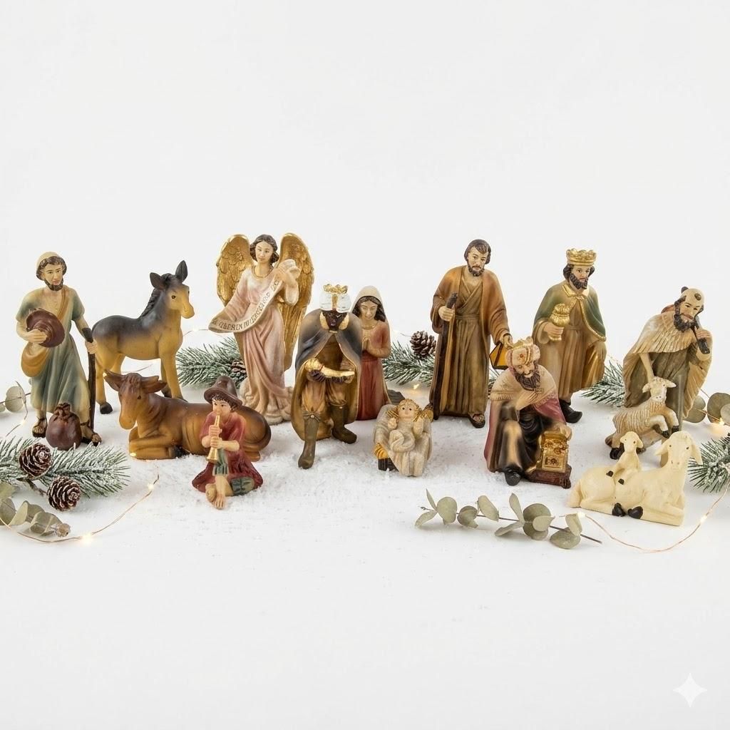 Krippenfiguren Set aus Polyresin, handbemalt.13 Teile, 10 Produktbild 