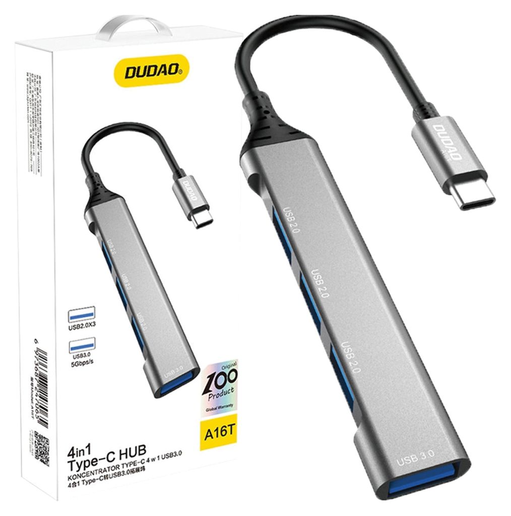 DUDAO A16T 4-in-4 USB-C Hub, Kabelgebunden, USB 3.2 Gen 1 Produktbild 