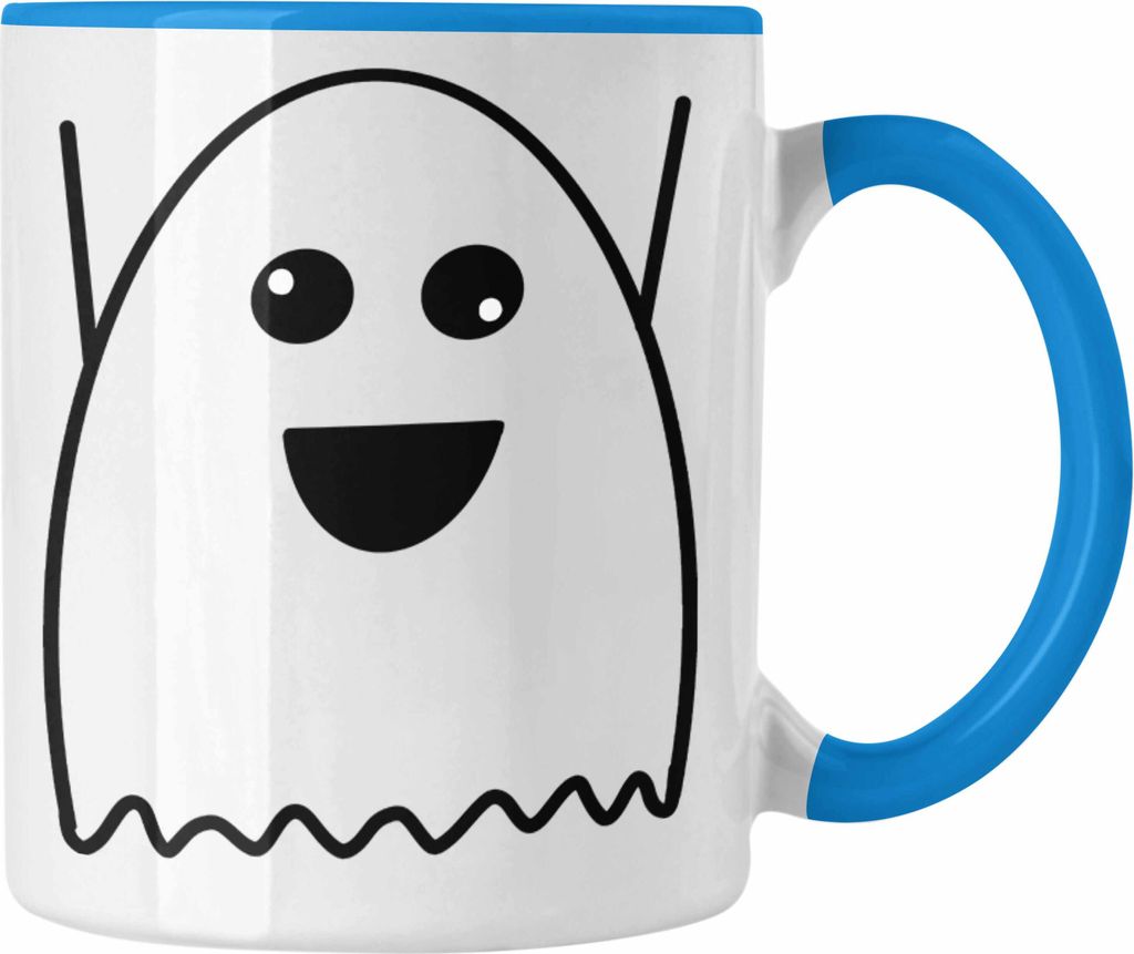 Trendation - Halloween Tasse Kürbis Dekoration Becher Lustiger Geist (Blau)