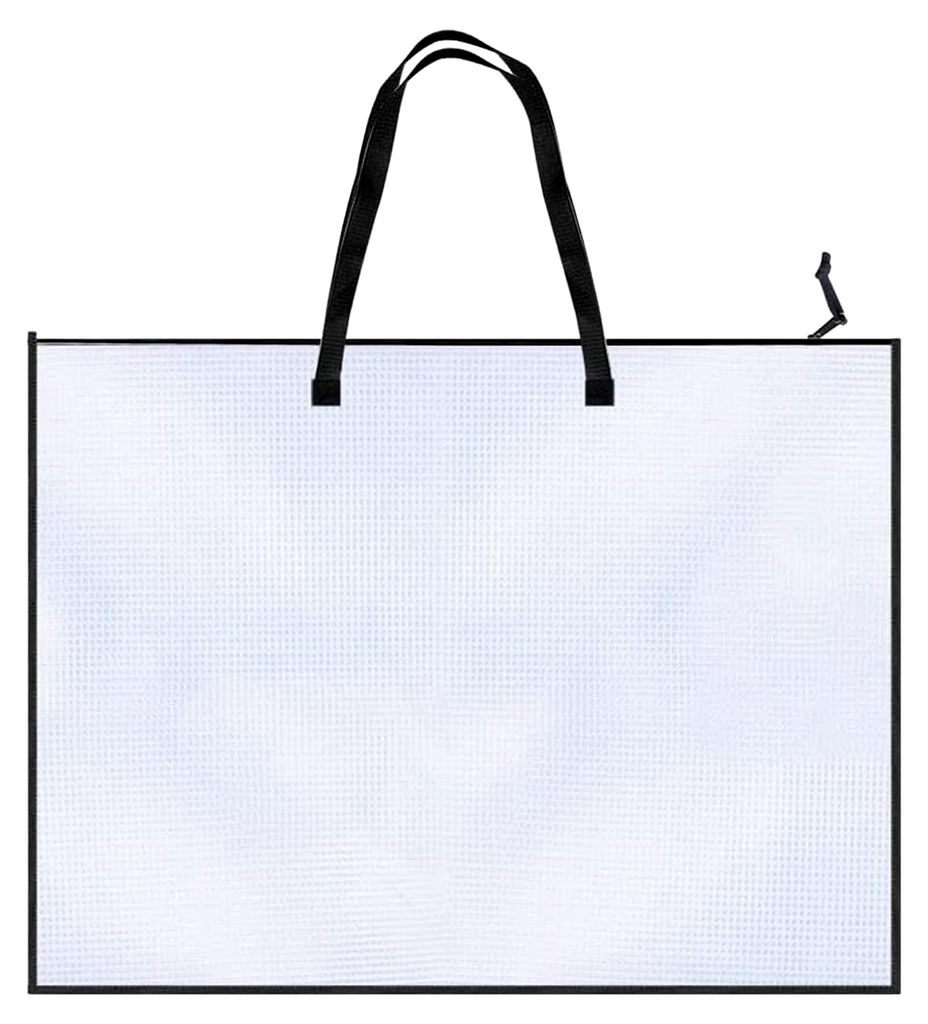 Kunsttasche – Aufbewahrungstasche mit Griff und Reißverschluss, 48,3 x 63,5 cm, transparenter Organizer für Reisen, Camping, Fotos, Sammelalben...