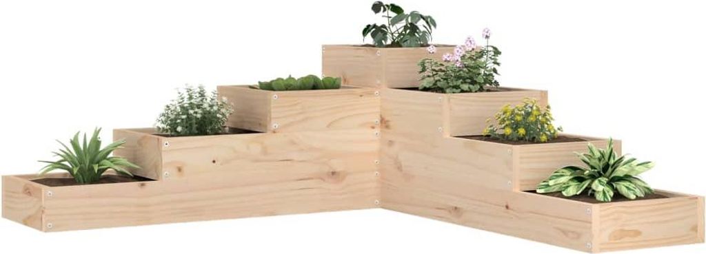 vidaXL Scala per piante 4 gradini 106x104,5x36 cm in legno Immagine del prodotto 