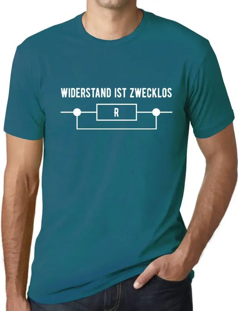 Herren Grafik T-Shirt Widerstand Ist Zwecklos Lustige Öko-Verantwortlich Vintage Jahrgang Kurzarm Lustige Druck Geburtstag Geschenk Mann