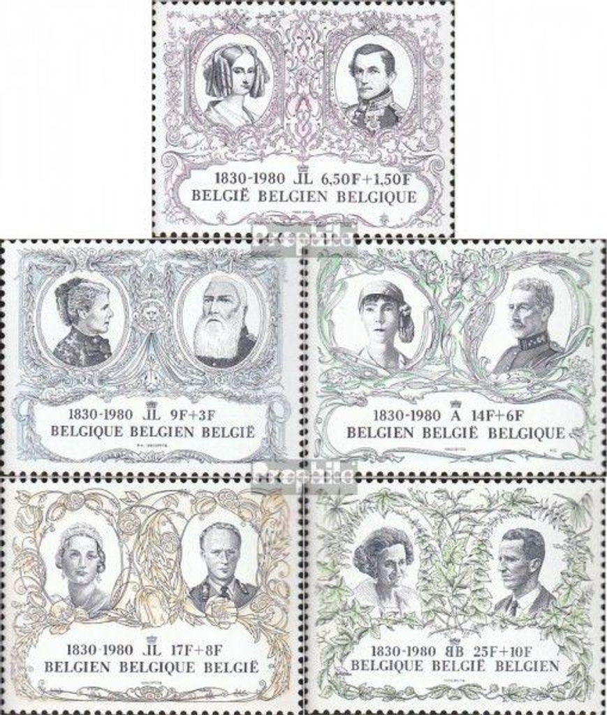 Briefmarken Belgien 1980 Mi 2029-2033 (kompl.Ausg.) postfrisch 150 J. Unabhängigkeit