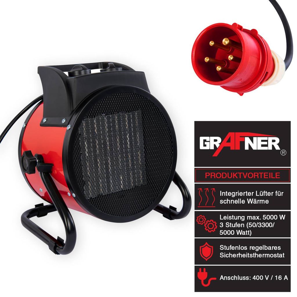 Grafner® Elektroheizer Heizlüfter Bauheizer