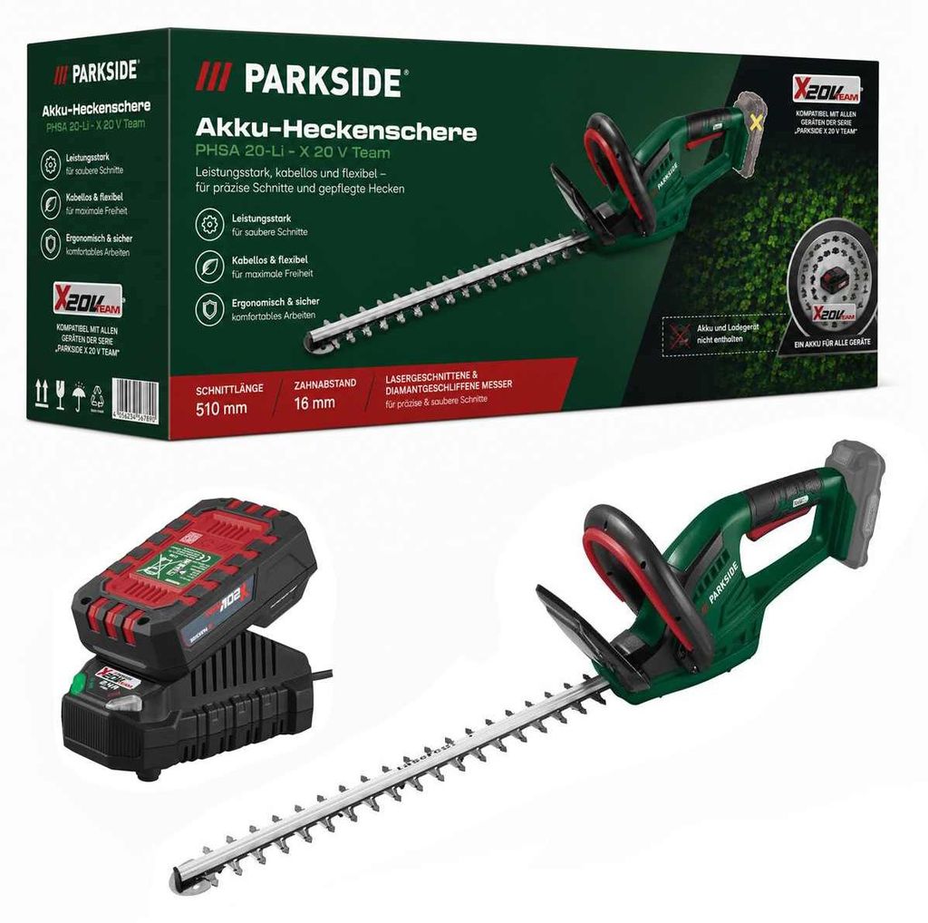 PARKSIDE Akku Heckenschere PHSA 20-Li - X 20 V Team mit Produktbild 
