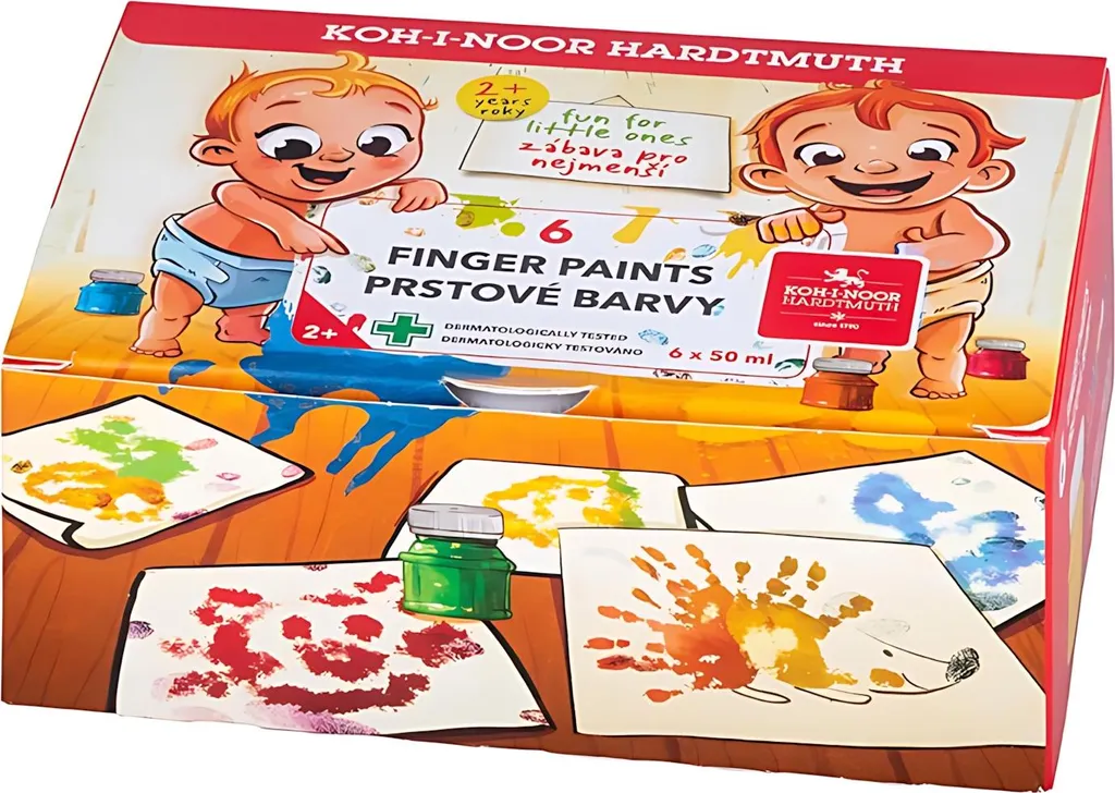 Peinture à la main pour enfants KOH - Coffret de 6 gobelets de 50 ml