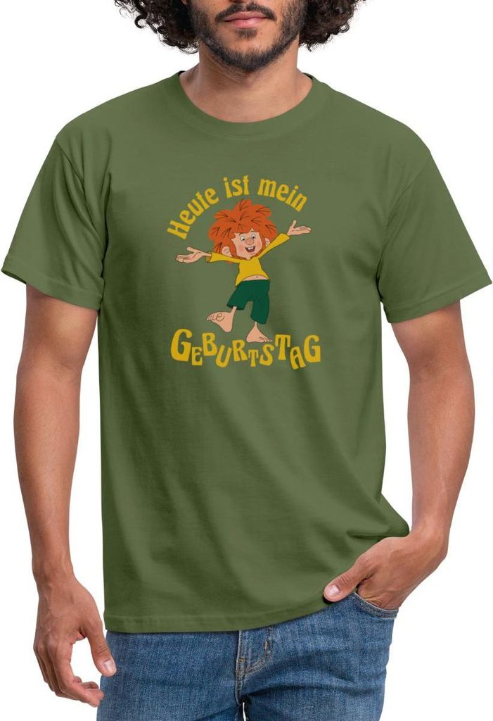 Spreadshirt Pumuckl Mit Spruch Heute ist Mein Geburtstag Männer T-Shirt, 3XL, Militärgrün