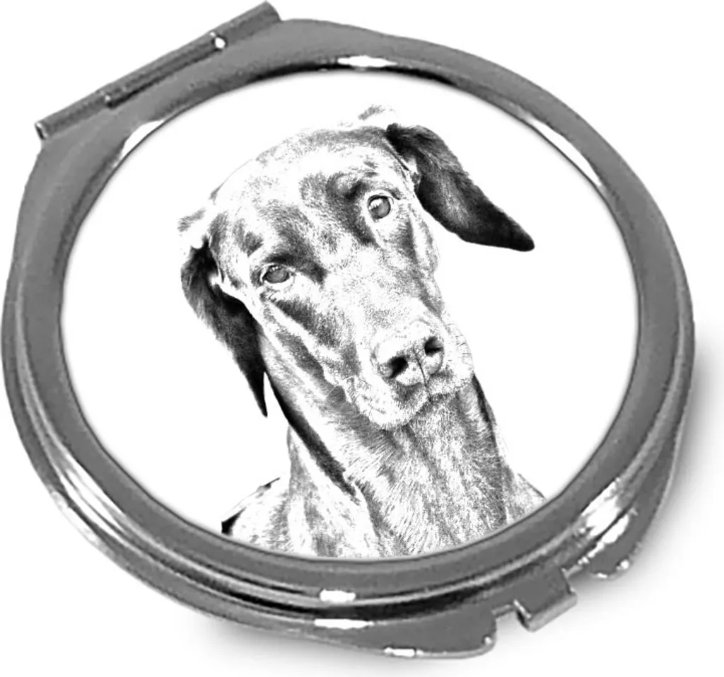 Specchio Compatto Dobermann Art-Dog - Accessorio Beauty per Amanti Cani