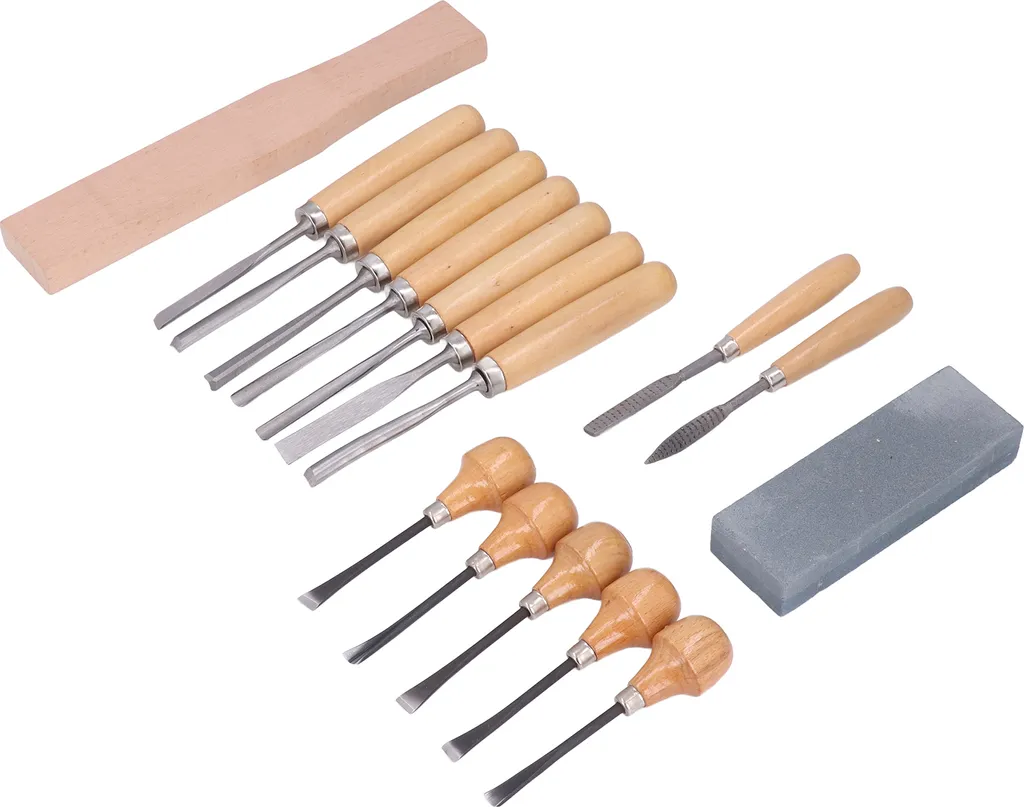 Kit Sgorbie Legno 16pz - Strumenti Intaglio Manuale Alta Qualità - 2