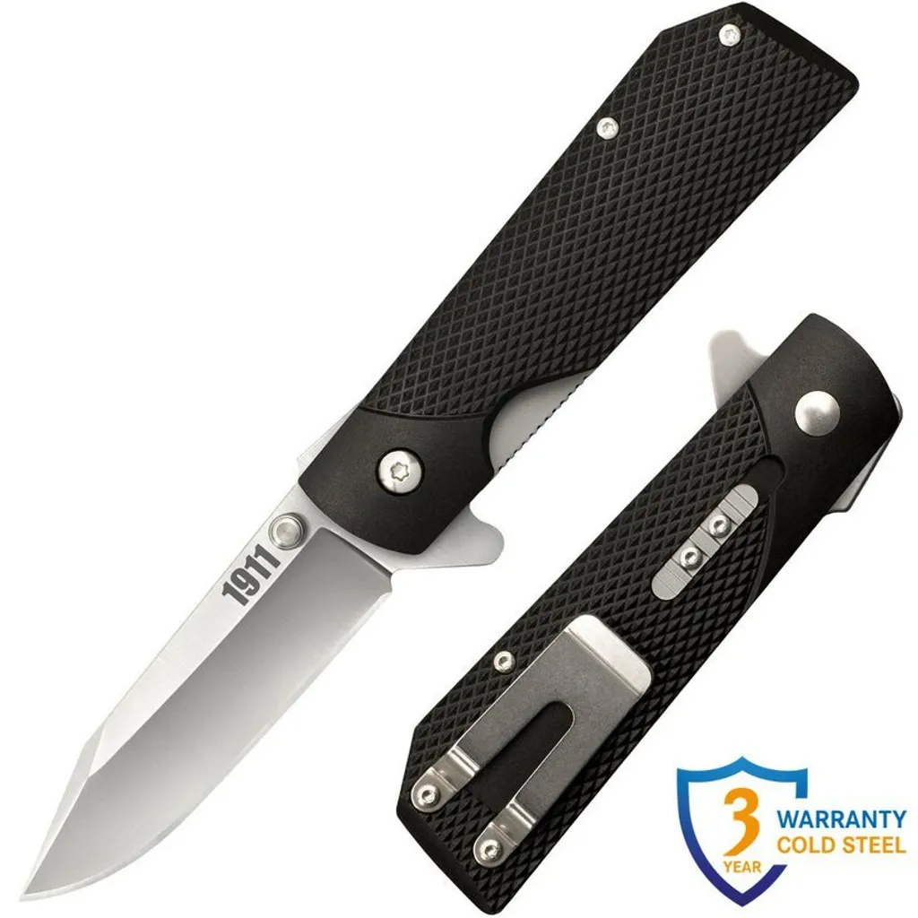 Couteau pliant pour EDC Cold Steel 1911 lame noire manche 1911 style