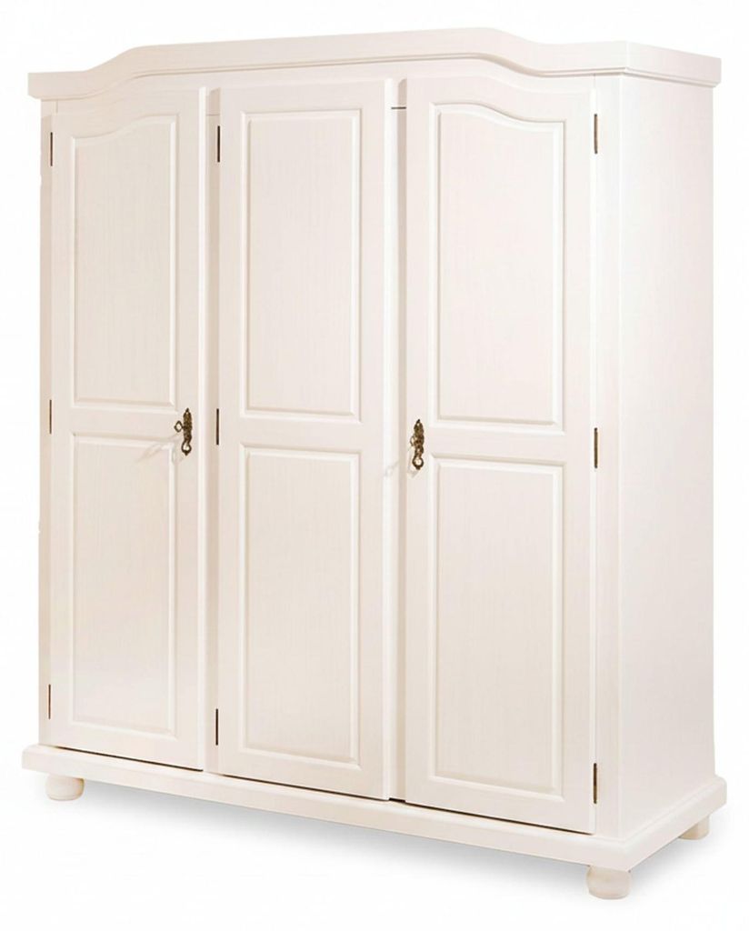 Calosso - Kleiderschrank 3-türig, 150x56 cm Weiß, Garderobe Produktbild 