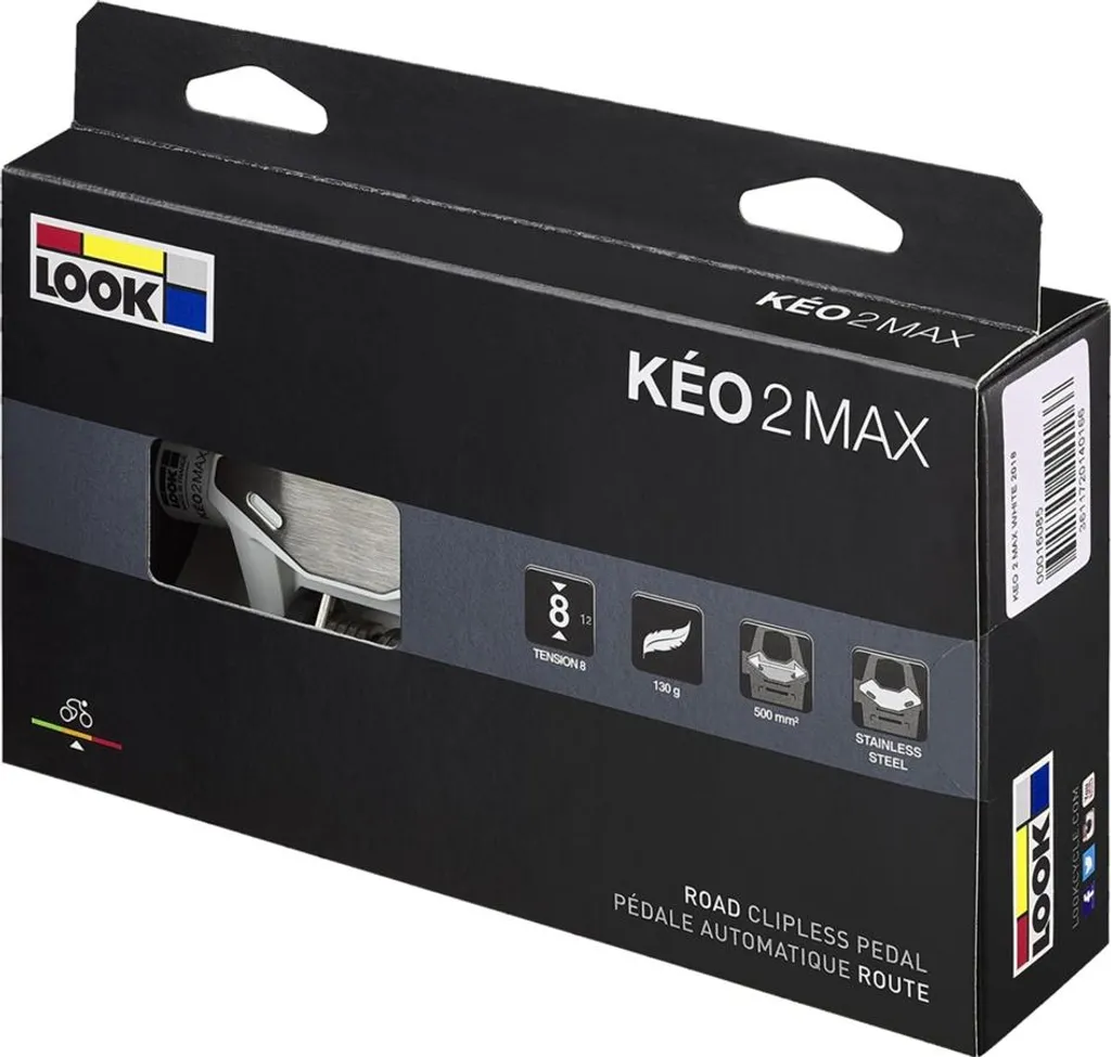 LOOK KEO 2 MAX Blanc : Surface d'Appui Large et Transfert de Puissance Optimal