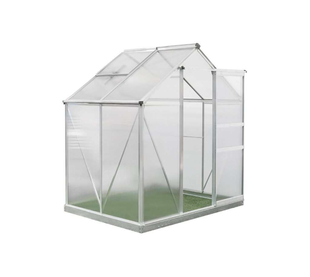 Westmann Aluminium Gewächshaus Flora 64 Silber 132x190x201 cm